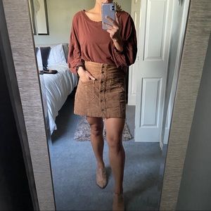 Free People Courderoy High Waisted Skirt